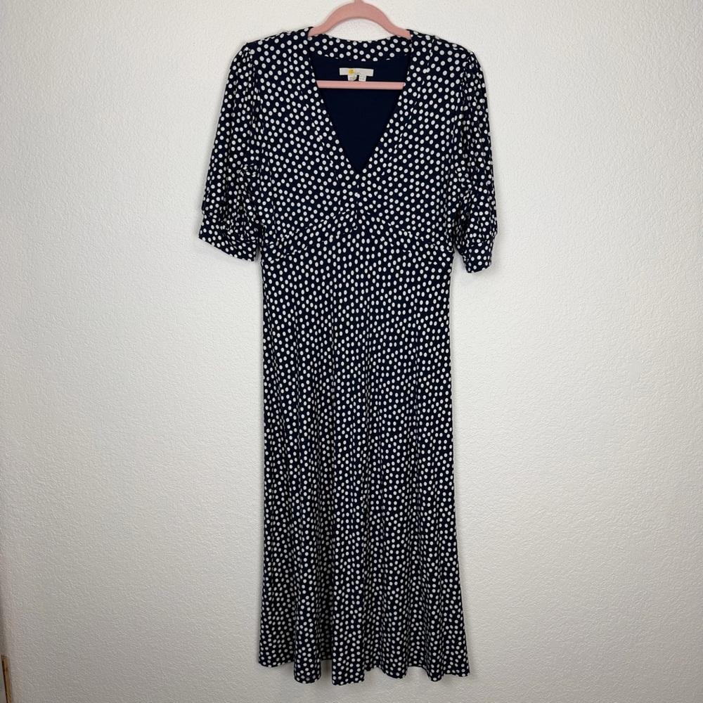 Boden Eva Jersey Midi Dress French Navy Spot 8 - Picture 2 of 8